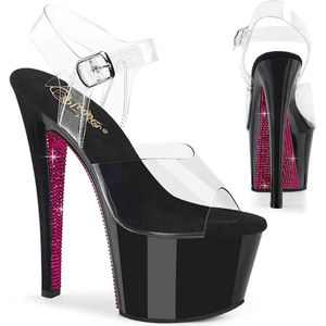 Pleaser - SKY-308CRS Sandaal met enkelband, Paaldans schoenen - US 6 - 36 Shoes - Zwart/Roze
