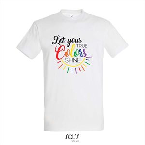 T-shirt Let your true colors shine - T-shirt korte mouw - Wit - 6 jaar
