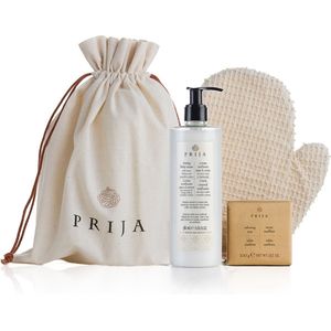 PRIJA - Cosmetica set in een zak - verstevigende crème + zeep + washandje