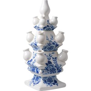 Tulpenvaas - 40 cm - 3 delig - Delfts blauwe vaas - vaas blauw - cadeau voor vrouw - Heinen Delfts blauw - cadeau vrouw populair