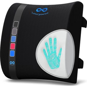 Lendensteunkussen van traagschuim met verstelbare riempjes en netstof hoes - ergonomisch rugsteunkussen voor bureaustoel autostoel