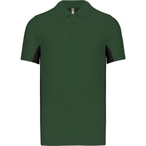 Polo Heren 3XL Kariban Kraag met knopen Korte mouw Forest Green / Black 65% Polyester, 35% Katoen