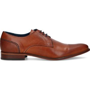 Manfield - Heren - Cognac veterschoenen - Maat 45