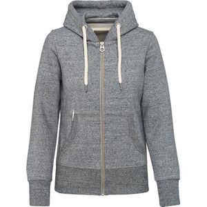 Kariban Vintage damessweater met rits en capuchon KV2307 - Slub Grey Heather - XL