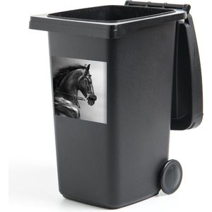 Container sticker Paarden - Zwart - Portret - Dieren - 40x40 cm - Kliko sticker