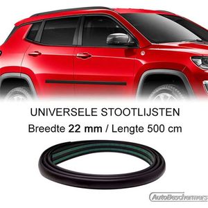 Universele zwarte auto stootlijsten breedte 22 mm op rol van 5 meter zelfklevend