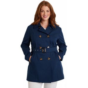 Korte trenchcoat met dubbele rijen knopen