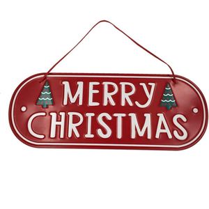 BOSSTER Kerst opknoping teken Iron Xmas Deur Sign Decoratief Vrolijk Kerstbord voor Kerst Boom Deur Muur Ornament Decoratie 30 * 24cm
