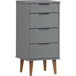 vidaXL - Ladekast - MOLDE - 40x35x82 - cm - massief - grenenhout - grijs