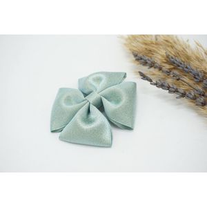 Haarstrik Satijn glitter - Blauw/Groen 308 - Haarclip - Bows and Flowers