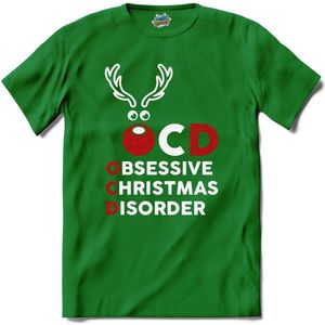 OCD - Obsessive Christmas Disorder - T-Shirt - Heren - Kelly Groen - Maat XL