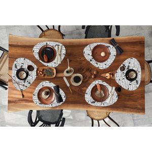 Placemat organisch - Placemats organic - Onderleggers - Amsterdam - Grachtenpand - Zentangle - 6 stuks