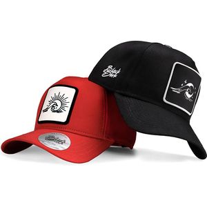 BlackBörk - V1 - Pet - Hoed - 2 Petten Voor Koppels - Heren Petten - Dames Petten - Zwarte/Rode Baseball Cap
