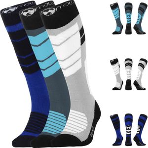 MowMow Skisokken 3-pack - Zilverionen - Antibacterieel - maat 35-38