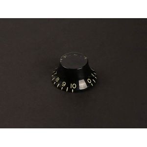 bell knob, LP, embossed numbers, inch size for USA pots, relic black