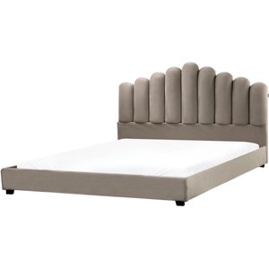 VINCENNES - Bed - Taupe - 180 x 200 cm - Fluweel