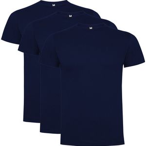 3 Pack Roly Atomic Basic T-Shirt 100% biologisch katoen Ronde hals Navy Blauw Maat XL