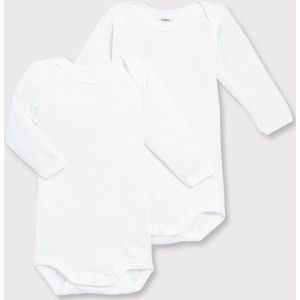 Petit Bateau Set van 2 baby rompers met lange mouwen - 68