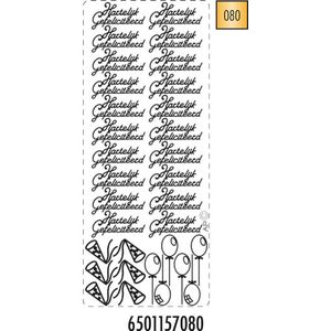 Pickup hobbysticker 2 stuks per verpakking 157 Hartelijk gefeliciteerd ballonnen feestmuts toeter goud