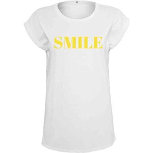 Urban Classics Dames Tshirt -S- Smile Wit
