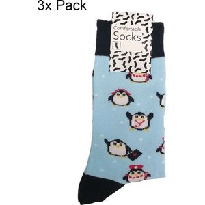 3 Stuks Dames Sokken Verpleegkundige Pinguïns Maat 37-41 - Zorg Zokken - Ziekenhuis - Verpleegkundige accessoires - Zuster Zokken - Verpleegkundige Cadeau