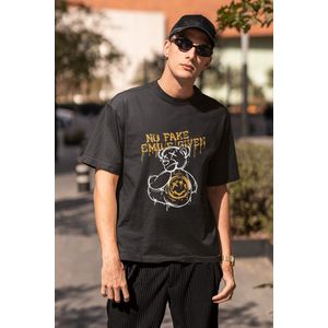 Urban Bear T-Shirt Maat S - No Fake Smile Given - Coole Teddy Urban Beer Shirt