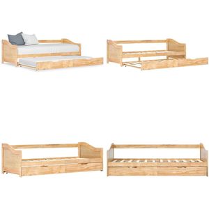 vidaXL Bedbankframe uittrekbaar grenenhout 90x200 cm - Bedbankframe - Bedbankframes - Frame Met Slaapbank - Frames Met Slaapbanken