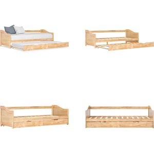 vidaXL Bedbankframe uittrekbaar grenenhout 90x200 cm - Bedbankframe - Bedbankframes - Frame Met Slaapbank - Frames Met Slaapbanken