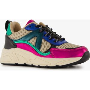 Blue Box meisjes dad sneakers met metallic details - Roze - Maat 34