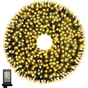 Cheqo® Kerstboomverlichting - Lichtsnoer - Kerstlampjes - Led Verlichting - Kerstverlichting voor Binnen en Buiten - 80 LED - 6m - Warm Wit
