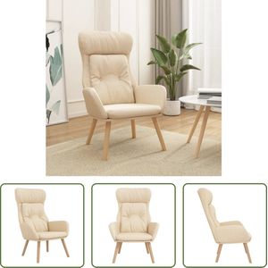 The Living Store Fauteuil Relaxstoel - Dik gevoerd - Crème - 70 x 77 x 94 cm