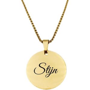 Ketting RVS Met Naam Gravering - Stijn - Goud - Rond