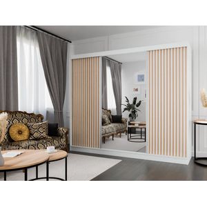 Witte lattenkast + spiegel 250 Arton