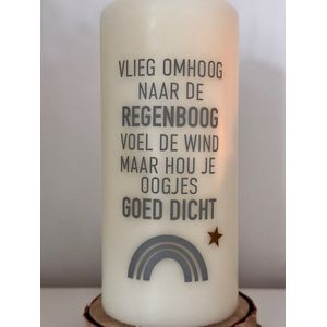 Kaars - Troostkaars - Regenboog .... - Uitvaart - Kind - Herdenkingskaars - AF-TK29-154VRG