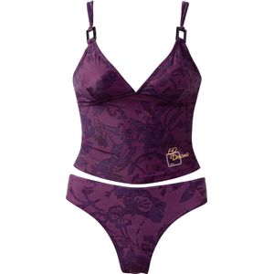 Tankini, zachte cups, uitneemb. Padds, bessenkleur, maat 40