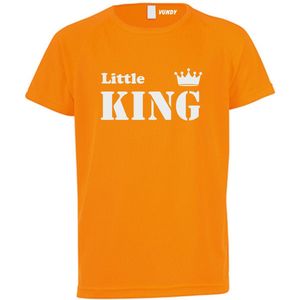 T-shirt kinderen Little King | koningsdag kinderen | oranje shirt | Oranje | maat 104