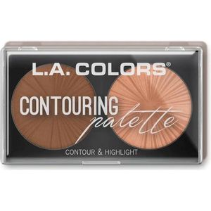 L.A. Colors - Contour & Highlight - Contouring Palette - CBCP268 - Light Medium - 2 kleuren - 8 g