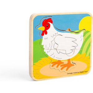 Bigjigs levenscyclus puzzel kip