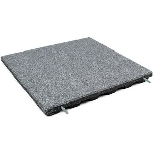 Rubbermagazijn | Rubberen tegels | Grijs | Dikte 4,8cm | 50x50cm | Rubbertegel met verbindingspennen