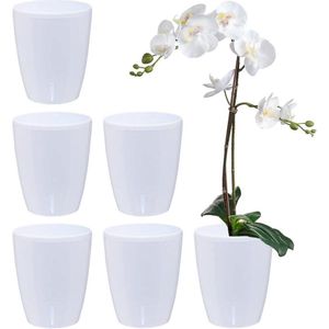 Zelfbewaterende Orchideeënpotten Set - Diameter 15 cm - Wit - 2 liter