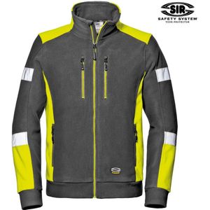 SIR SAFETY COMFORT FLEECE Werkfleece, Antraciet/Hi-Vis Geel - Hoogwaardige Microfleece - Volledige Ritsluiting - Reflecterende Inzetstukken