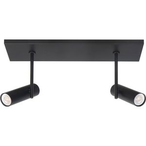 Moderne Trend spot | 2 lichts balk | zwart | metaal | GU10 | 40 cm | zwenk- en kantelbaar | hal / slaapkamer | modern design