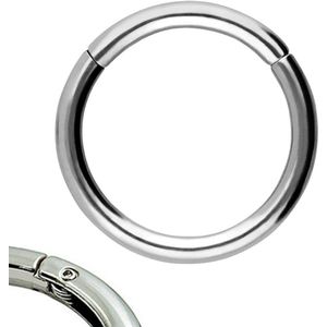 Titanium Piercing ring Zilver - 10mm - Dikte 1.2mm piercing helix - piercing oor - ring piercing- Verpakt in luxe fluwelen envelop - Anti allergie piercing - Ringetje geschikt voor Helix, Tragus, Septum, Lip, Neus & wenkbrauw piercing-