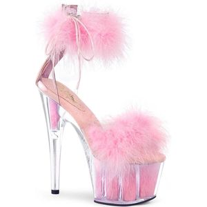 Pleaser - ADORE-724F Sandaal met enkelband, Paaldans schoenen - Paaldans schoenen - 36 Shoes - Roze/Wit