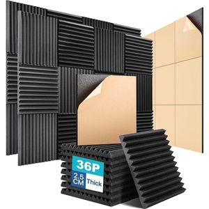 Imperatoris | Akoestische Panelen – 30x30x2.5cm – Zelfklevend – Geluidsisolatie – Geluidsdemper – Noppenschuim– Acoustic Foam Panels – Wandpaneel – 36 stuks