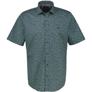 Lerros Overhemd Shirt Met Halve Mouwen Zomers Patroon 2542305 485 Classic Navy Mannen Maat - XXL