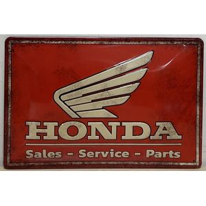 Honda Logo Reclamebord van metaal 30 x 20 cm GEBOLD BORD MET RELIEF METALEN-WANDBORD - MUURPLAAT - VINTAGE - RETRO - HORECA- WANDDECORATIE -TEKSTBORD - DECORATIEBORD - RECLAMEPLAAT - WANDPLAAT - NOSTALGIE -CAFE- BAR -MANCAVE- KROEG- MAN CAVE