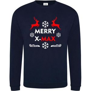 Kersttrui Merry X-MAX | race supporter fan shirt | Formule 1 fan kleding | Max Verstappen / Red Bull racing supporter | christmas kerstmis kerst trui sweater | racing souvenir | maat 116
