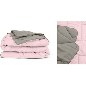 Sleeptime All-in one Omkeerbare Dekbed - Dekbed zonder Overtrek - 140x200 - Kaki/Roze