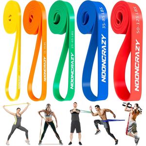 Weerstandsbanden, verschillende niveaus, met deuranker en handgrepen, fitnessbanden voor krachttraining, training, fysiotherapie, yoga, voor mannen en vrouwen